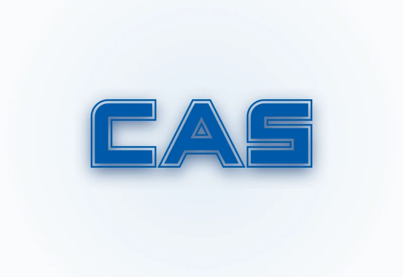 Logo oficial y balanzas electrónicas de pesaje comercial CAS